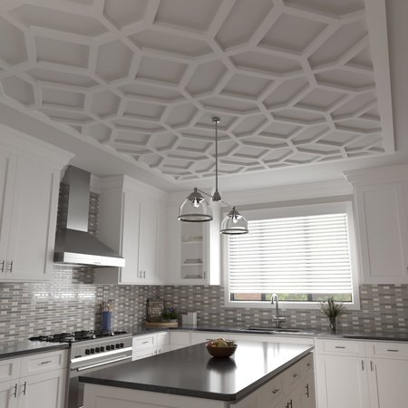 Ekena Millwork 33W x 33H x 1T Small Cameron Decorative Fretwork Ceiling Panels in Architectural Grade PVC CELP33X3303CAM